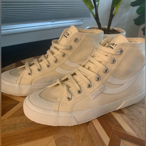 NEW Superga High top canvas swallow tail retro style sneakers size 37 - Picture 6 of 8